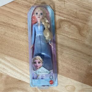 Disney Frozen Elsa Doll By Mattel Ice Blue Dress Barbie Doll Sized Girls Toys
